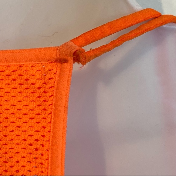Bebe Sport Orange Mesh Activewear Tank Top M/L - Picture 6 of 16